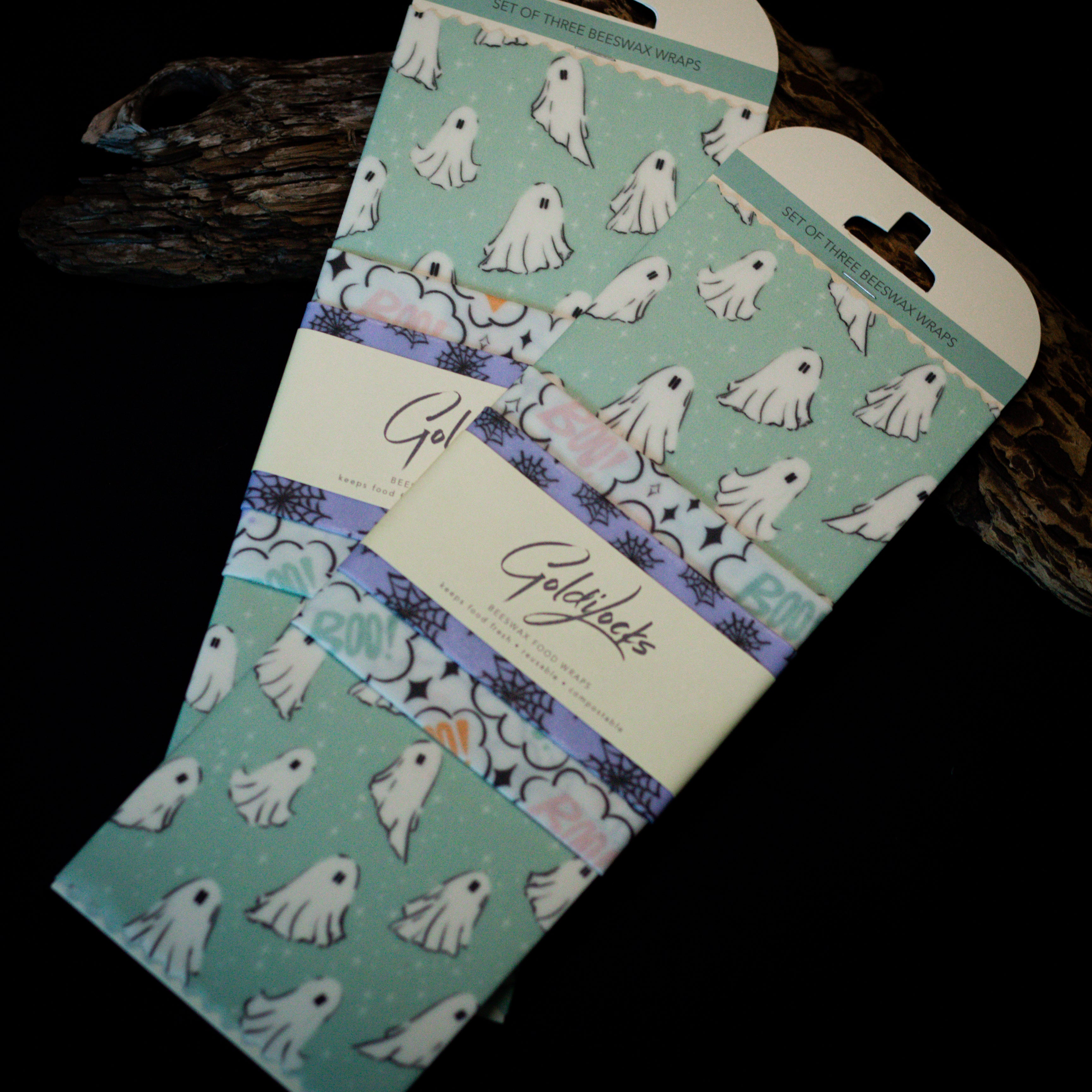 Reusable Beeswax Food Wraps | Ghosties - Set of 3